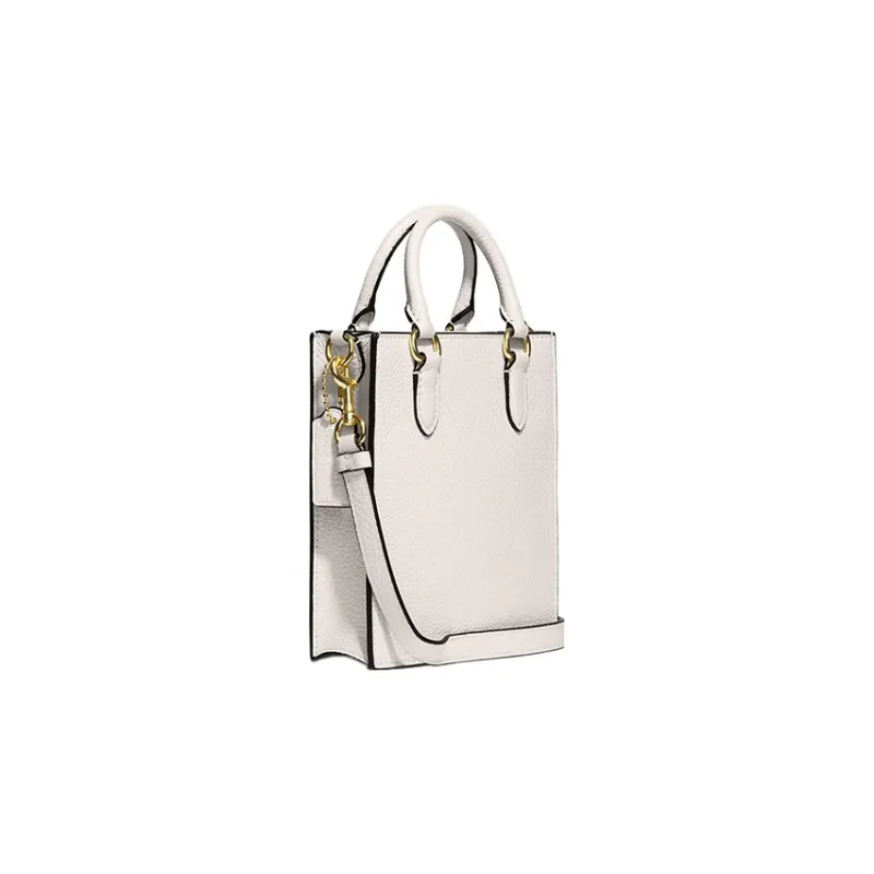 COACH N/S Pebbled Leather Tote Bag Shopping Bag Shoulder Bag Crossbody Bag Handbag Mini Women's White-1