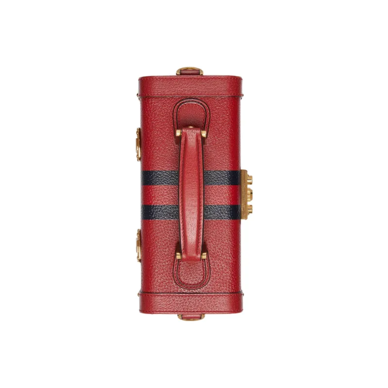 GUCCI Leather Shoulder Bag Crossbody Bag Handbag Makeup Bag Women's Red-4