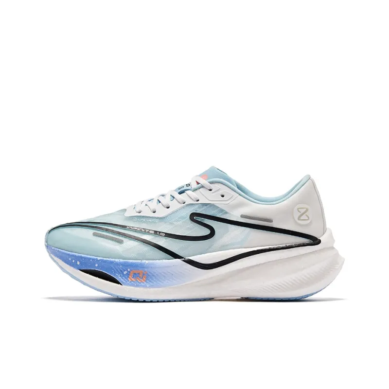 Erke Zhijing 1.0 Cushioning Anti Slip And Wear Resistant Low Top Running Shoes Women's White Blue Red-0