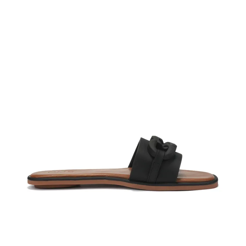 OMS Slide Slippers Women's Black/Beige-1