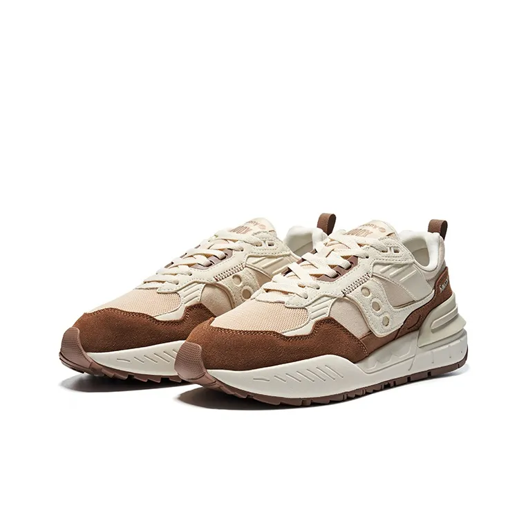Saucony Shadow 5000 Anti Slip And Wear Resistant Lightweight Low Top Casual Running Shoes Unisex Beige Brown-2