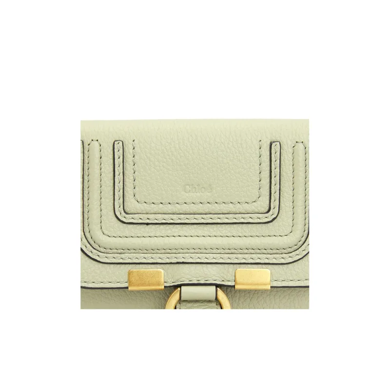 Chloe Cow Leather Wallet, Card Holder, Coin Purse Small Size Women's Light Green-6