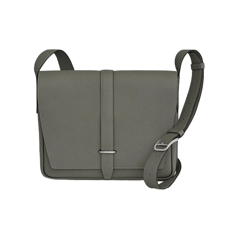 HERMES Steve Light Junior Togo Calfskin Messenger Bag Shoulder Bag Crossbody Bag Regular Men's 0LGrismeyer Cumulus Gray-0