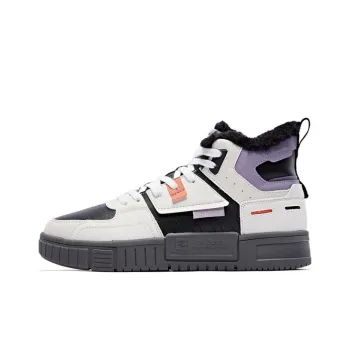 QIAODAN Non slip Lightweight High Top Skateboard Shoes Women's Black White Purple