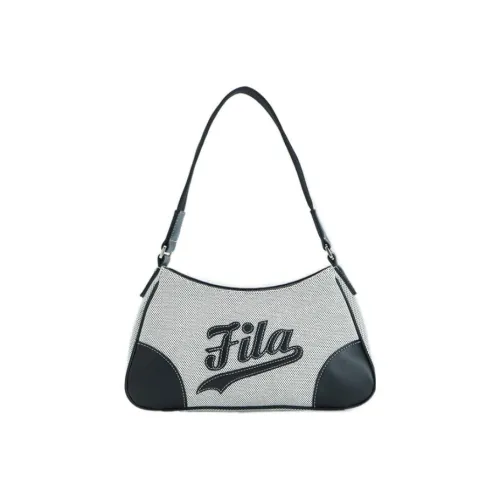 FILA FUSION Fabric PU Shoulder Bag Women's Black