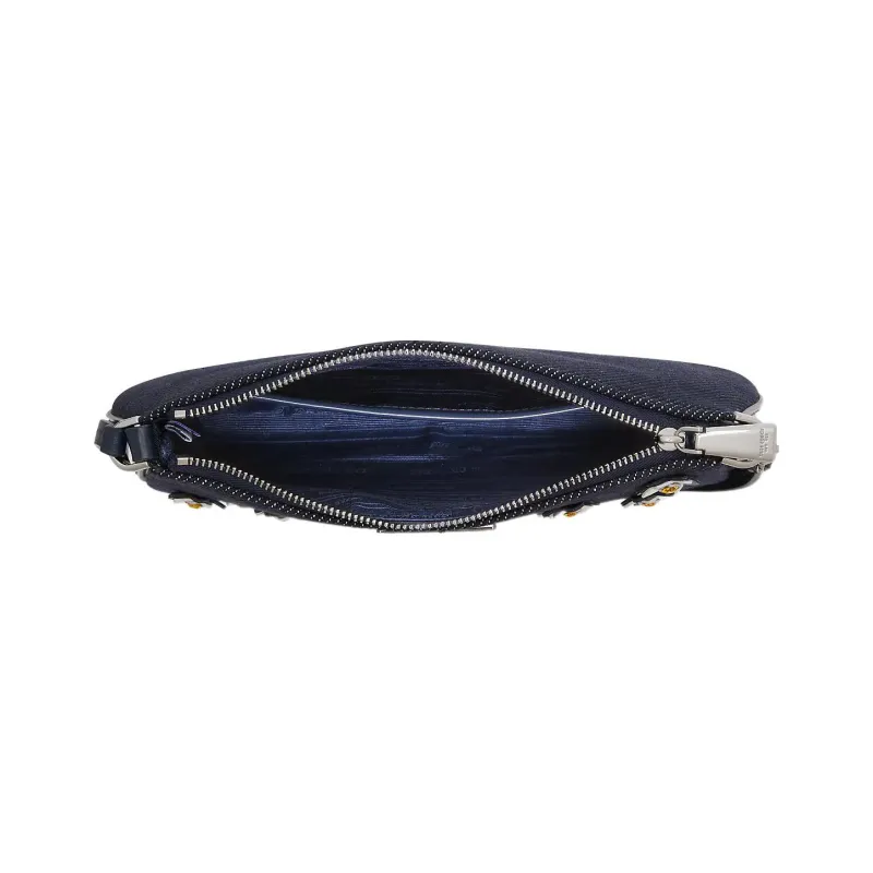 Kate Spade Sam Denim With Leather Clutch Handbag Shoulder Bag Women's Midnight Blue-2