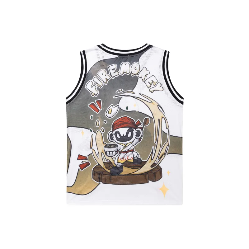 FireMonkey Basketball Jerseys Unisex White-1