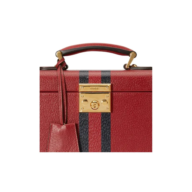 GUCCI Leather Shoulder Bag Crossbody Bag Handbag Makeup Bag Women's Red-7