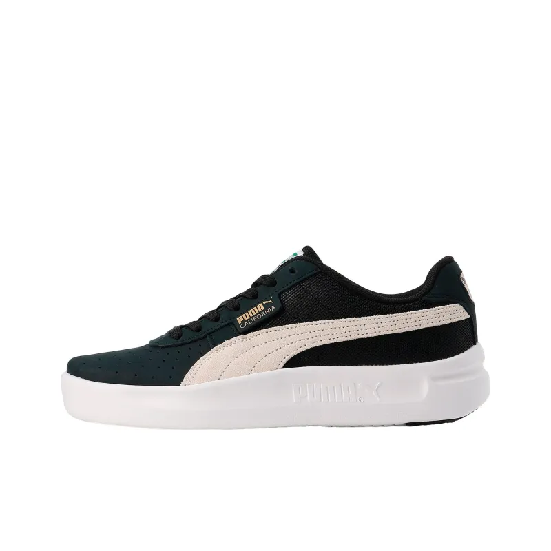 PUMA California Lwt Anti Slip Wear Resistant Low Top Skateboard Shoes Women's Black Beige-0