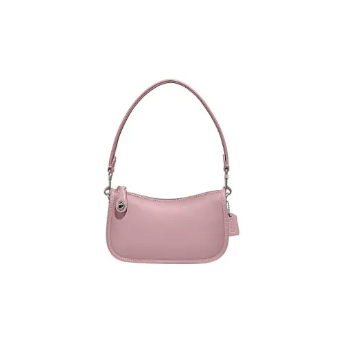 COACH Swinger Leather Mahjong Handbag Shoulder Bag Women's Purple