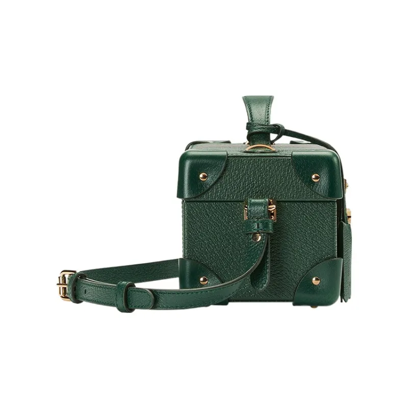 GUCCI Leather Wrist Watch Box, Handbag, Shoulder Bag, Crossbody Bag Women's Green-2