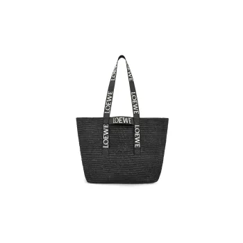 LOEWE Raffia Fiber Handbag Women's Black