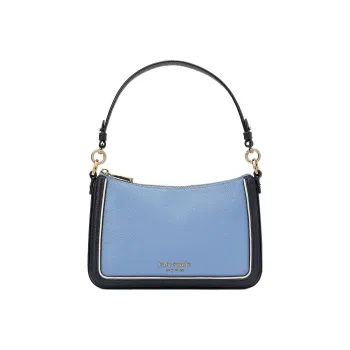 Kate Spade Hudson Litchi Grain Leather Messenger Bag Shoulder Bag Crossbody Bag Medium Size Women's Navy Blue/Black