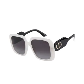 DIOR Plate Frame Square Sunglasses Unisex White