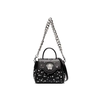 VERSACE Small La Medusa Studded Top-handle Bag