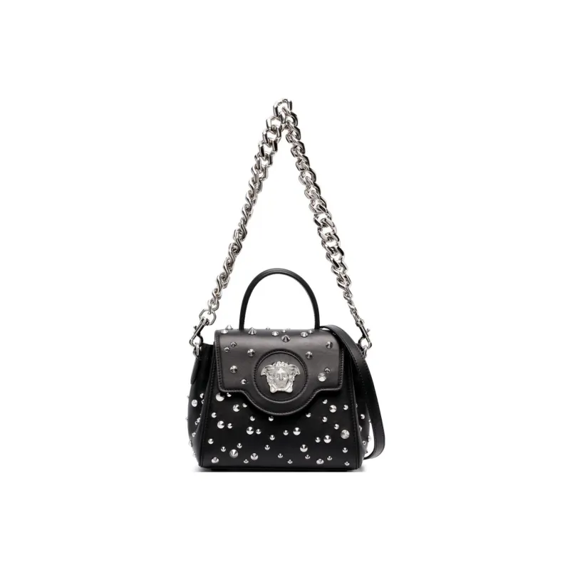 VERSACE Small La Medusa Studded Top-handle Bag-0