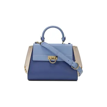 FERRAGAMO Leather Handbag Shoulder Bag Crossbody Bag Women's Dark Blue