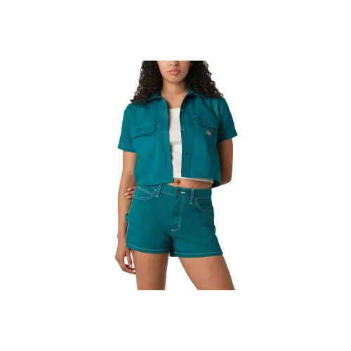 Dickies Crop Tops Women's Deep Lake Green