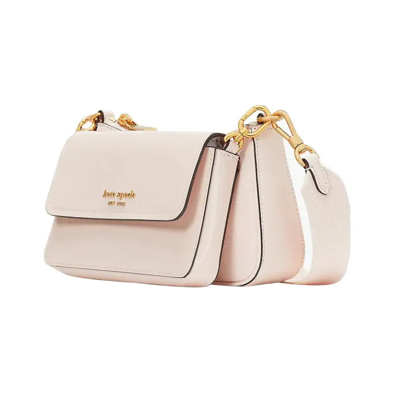 Kate Spade Patent Leather With Cross Grain Leather Combo Bag, Shoulder Bag, Crossbody Bag Regular Women's Pink-1