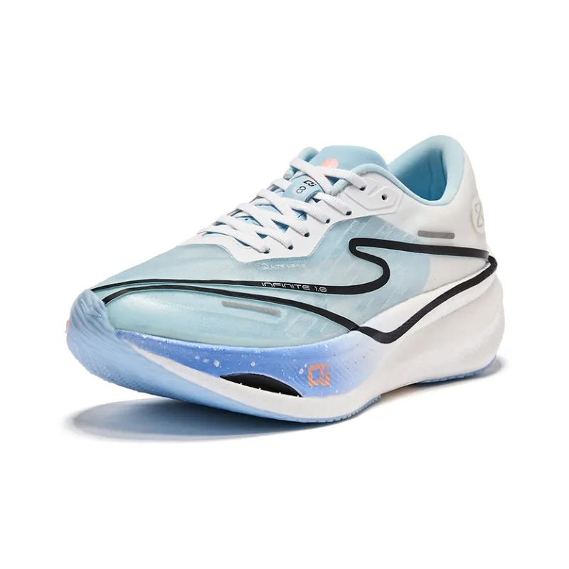 Erke Zhijing 1.0 Cushioning Anti Slip And Wear Resistant Low Top Running Shoes Women's White Blue Red-2