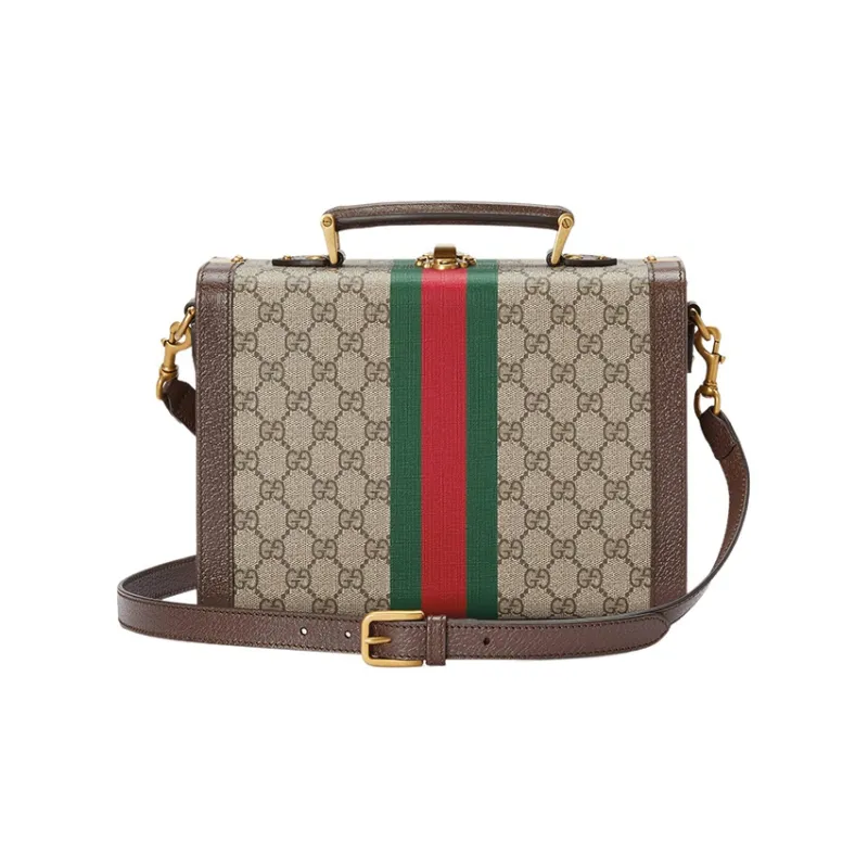 GUCCI Canvas With Leather Shoulder Bag, Crossbody Bag, Handbag Tubas Women's Brown-3