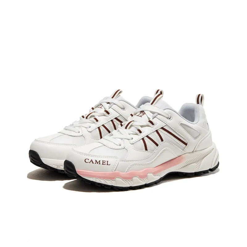 CAMEL Panlong 2.0 Mesh Waterproof Low Top Casual Shoes Women's White Pink Black-1