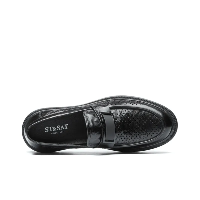 ST&SAT Dress Shoes Men Low Top Black-2