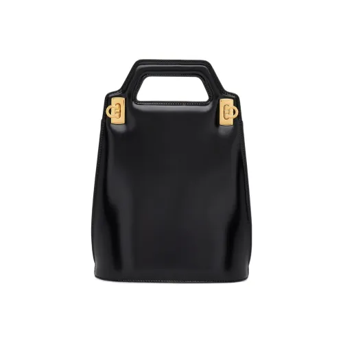 FERRAGAMO Cow Leather Shoulder Bag Crossbody Bag Handbag Mini Women's Black