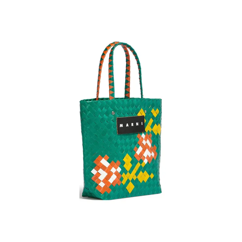 MARNI Polyester Basket Bag Handbag Small Size Women's Green/Yellow/Orange-1