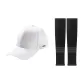 White Hats & Caps+Black Cooling Arm Sleeves