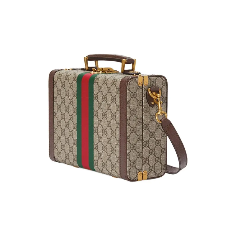GUCCI Canvas With Leather Shoulder Bag, Crossbody Bag, Handbag Tubas Women's Brown-1