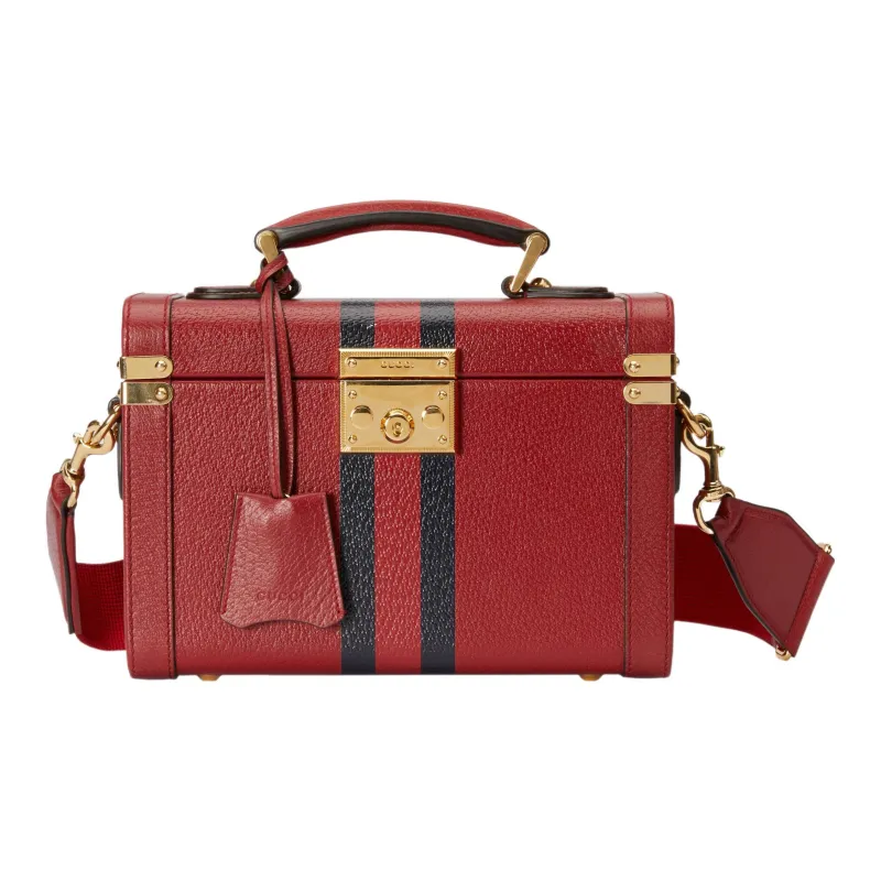 GUCCI Leather Shoulder Bag Crossbody Bag Handbag Makeup Bag Women's Red-0