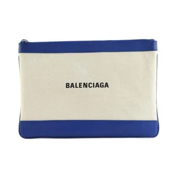 Balenciaga Canvas With Leather Canvas Bag Clutches Women's Blue/White