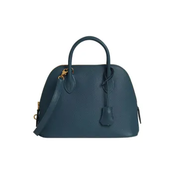 HERMES Bolide Epsom Calfskin Bowling Bag Crossbody Handbag Women's 7P Bleu De Prusse Prussian Blue