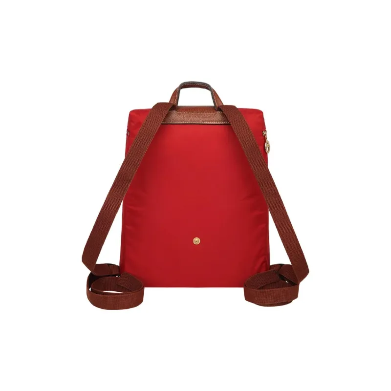 LONGCHAMP Le Pliage Recycled Canvas With Leather Trim Backpack Regular Women's Red-2