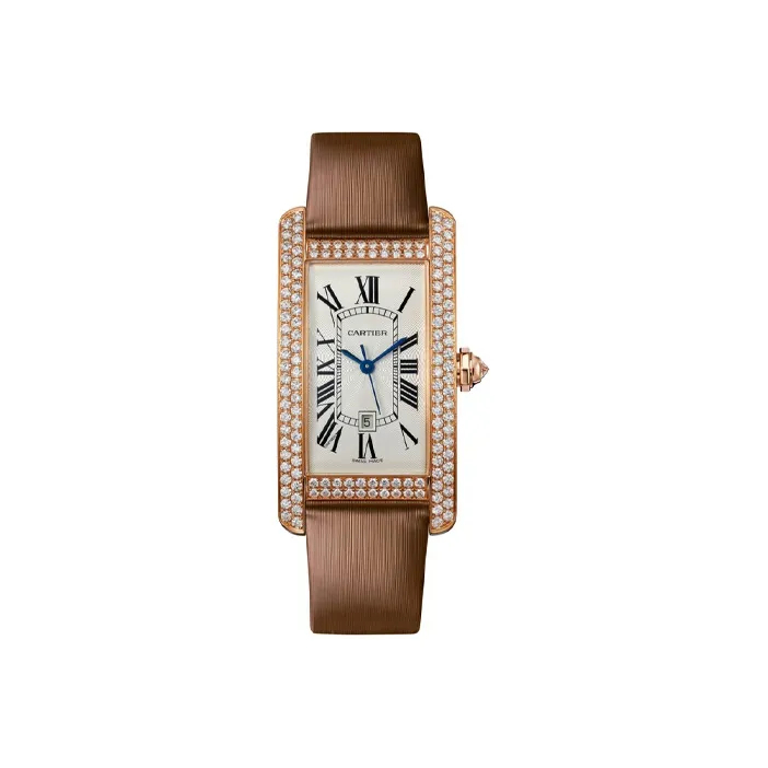 CARTIER TANK DE Automatic Mechanical Movement Women's Watch Watch Yellow Watch Dial Cowhide Strap-0