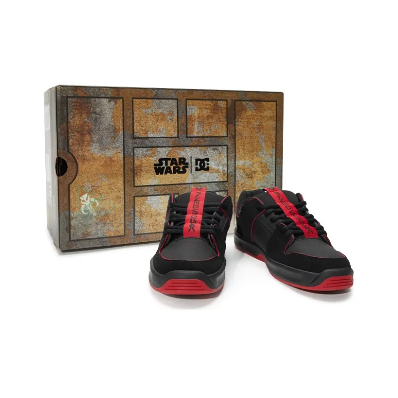 Star Wars x DC Shoes Slip Resistant Impact Resistant Wear Resistant Balance Low Top Skateboard Shoes Unisex Black Red-5