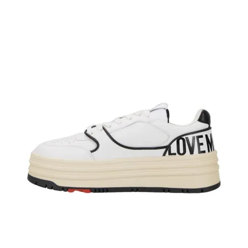 LOVE MOSCHINO Skateboard Shoes Women's Low-Top White/Black