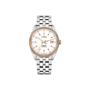 TITONI Universe Automatic Mechanical Movement Men's Watches Watch 41mm White Dial