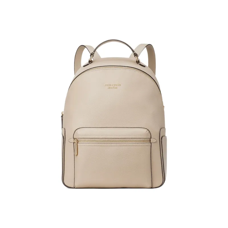 Kate Spade Hudson Litchi Grain Leather Backpack Large Size Women's Light Khaki-0