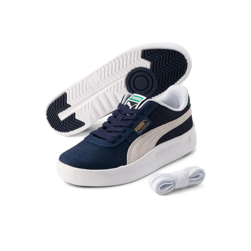 PUMA California Lwt Anti Slip Wear Resistant Low Top Skateboard Shoes Women's Blue White-2
