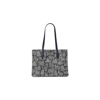 Kate Spade All Day PVC Tote Bag Shopping Bag Handbag Shoulder Bag Women's Midnight Blue With White Accents