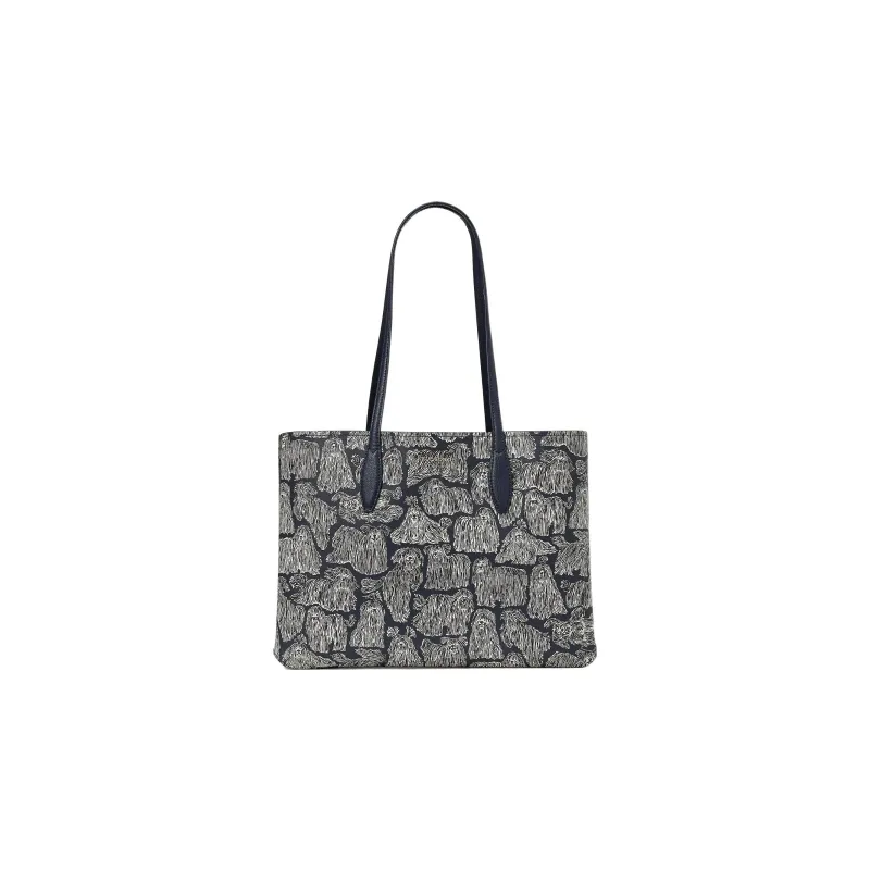 Kate Spade All Day PVC Tote Bag Shopping Bag Handbag Shoulder Bag Women's Midnight Blue With White Accents-0