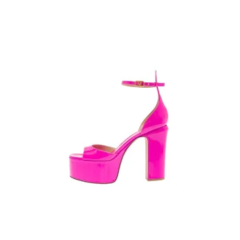 Valentino Tan Go Strap Sandals Women's Fuchsia