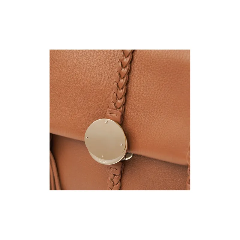 Chloe Grain Calfskin Crossbody Bag, Shoulder Bag Women's Caramel Brown-4