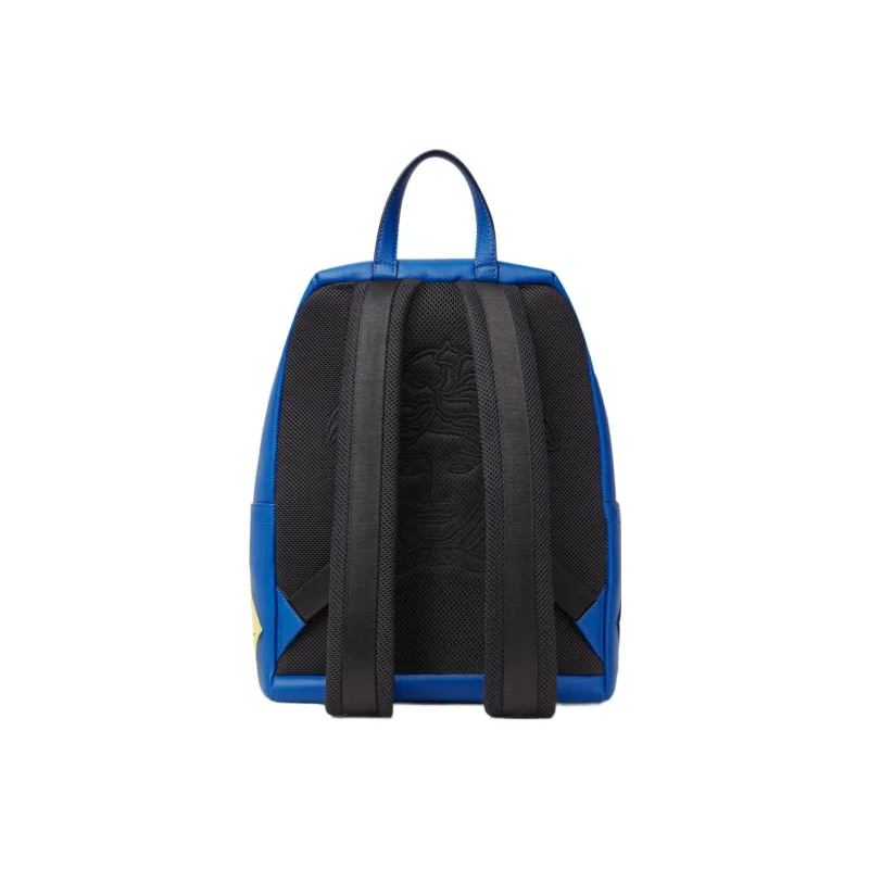 FANSIZHE Cow Leather Backpack Men's Blue-1