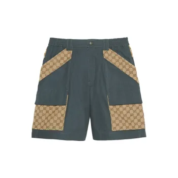 GUCCI Cotton Canvas Bermuda Gg Insert Shorts