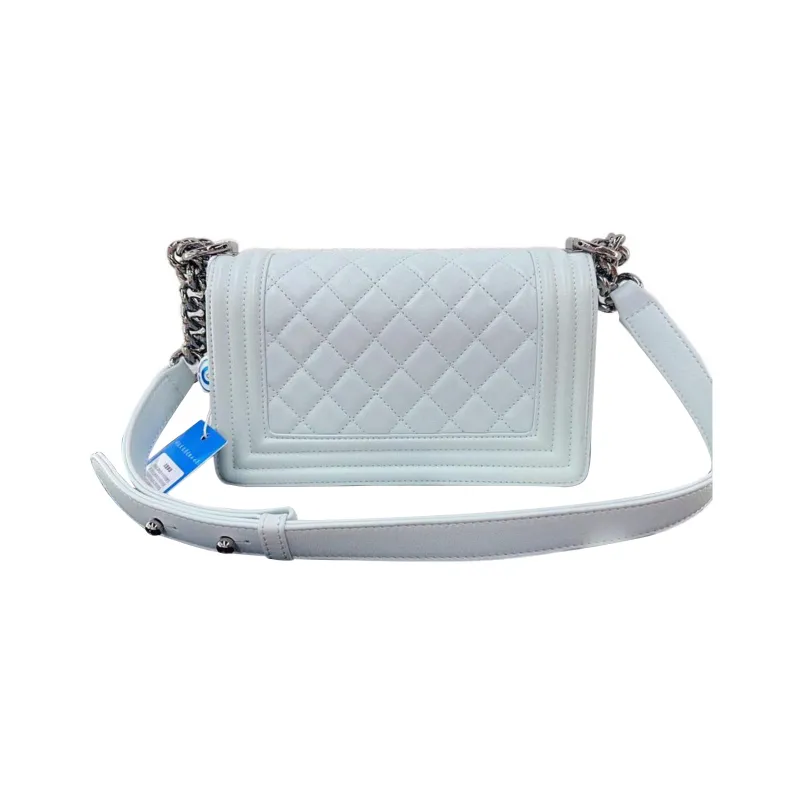 CHANEL Leboy Calfskin Mouth Cover Bag, Crossbody Bags, Shoulder Bags Trumpets Women's Light Blue-1