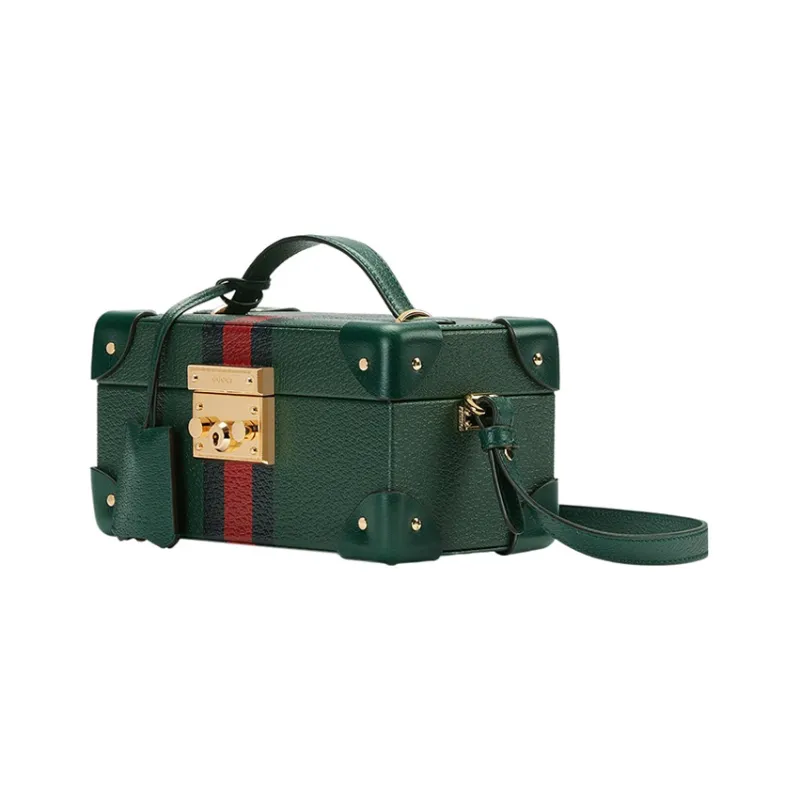 GUCCI Leather Wrist Watch Box, Handbag, Shoulder Bag, Crossbody Bag Women's Green-1
