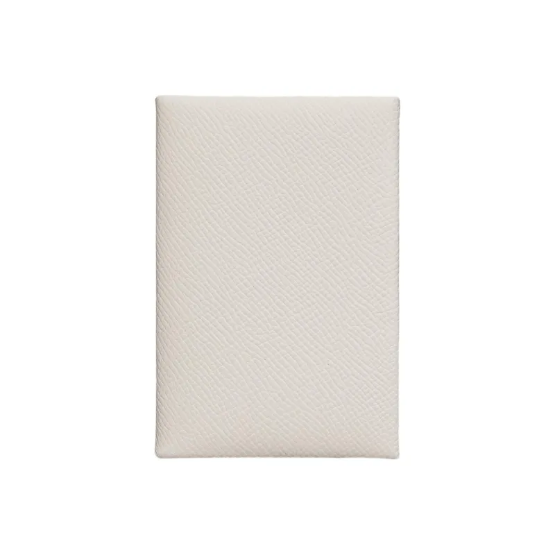 HERMES Calvi Epsom Calfskin Card Holder Women's Light Gray-0